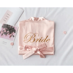 Elegant Wedding Bride Robe Lightweight Short Silk Sleepwear Women Indoor Bathrobes Stevvex