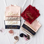 Elegant Wedding Bride Robe Lightweight Short Silk Sleepwear Women Indoor Bathrobes Stevvex