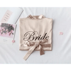Elegant Wedding Bride Robe Lightweight Short Silk Sleepwear Women Indoor Bathrobes Stevvex