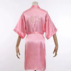 Elegant Wedding Bride Robe Lightweight Short Silk Sleepwear Women Indoor Bathrobes Stevvex