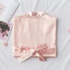 Elegant Wedding Bride Robe Lightweight Short Silk Sleepwear Women Indoor Bathrobes Stevvex