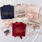 Elegant Wedding Bride Robe Lightweight Short Silk Sleepwear Women Indoor Bathrobes Stevvex