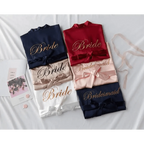 Elegant Wedding Bride Robe Lightweight Short Silk Sleepwear Women Indoor Bathrobes Stevvex