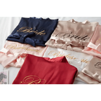 Elegant Wedding Bride Robe Lightweight Short Silk Sleepwear Women Indoor Bathrobes Stevvex