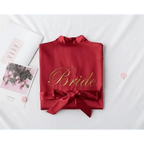 Elegant Wedding Bride Robe Lightweight Short Silk Sleepwear Women Indoor Bathrobes Stevvex
