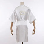 Elegant Wedding Bride Robe Lightweight Short Silk Sleepwear Women Indoor Bathrobes Stevvex