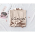 Elegant Wedding Bride Robe Lightweight Short Silk Sleepwear Women Indoor Bathrobes Stevvex
