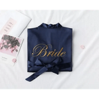 Elegant Wedding Bride Robe Lightweight Short Silk Sleepwear Women Indoor Bathrobes Stevvex