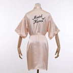Elegant Wedding Bride Robe Lightweight Short Silk Sleepwear Women Indoor Bathrobes Stevvex