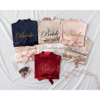 Elegant Wedding Bride Robe Lightweight Short Silk Sleepwear Women Indoor Bathrobes Stevvex