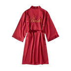 Elegant Wedding Bride Robe Lightweight Short Silk Sleepwear Women Indoor Bathrobes Stevvex
