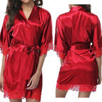 Elegant White Design Silk Short Women Bathrobe Classic Soft And Comfortable Women's Style Sleepwear Indoor Bathrobe Stevvex