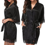 Elegant White Design Silk Short Women Bathrobe Classic Soft And Comfortable Women's Style Sleepwear Indoor Bathrobe Stevvex