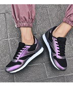 Elegant White Leather Mans Womens Sneakers Summer Lace-Up Trainers Gym Tennis Running Breathable High Quality Sport Women Mesh Wokrout Casual Slip On Flats Sneakers Stevvex