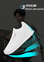 Elegant White Leather Mans Womens Sneakers Summer Lace-Up Trainers Gym Tennis Running Breathable High Quality Sport Women Mesh Wokrout Casual Slip On Flats Sneakers Stevvex