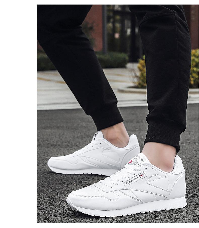 Elegant White Leather Mans Womens Sneakers Summer Lace-Up Trainers Gym Tennis Running Breathable High Quality Sport Women Mesh Wokrout Casual Slip On Flats Sneakers Stevvex