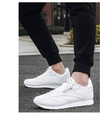 Elegant White Leather Mans Womens Sneakers Summer Lace-Up Trainers Gym Tennis Running Breathable High Quality Sport Women Mesh Wokrout Casual Slip On Flats Sneakers Stevvex