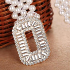 Elegant White Pearl Elastic Buckle Belt For Women Luxurious Strap Pearls Waistband Fashionable Design Stevvex