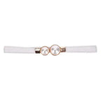 Elegant Wide Fabric Strap  Silver Metal Buckle Belts For Women Trendy Women's Fashion Stretchable Classic Color Belts Stevvex