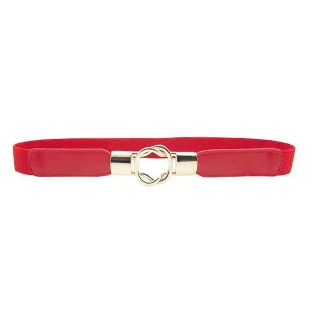 Elegant Wide Fabric Strap  Silver Metal Buckle Belts For Women Trendy Women's Fashion Stretchable Classic Color Belts Stevvex