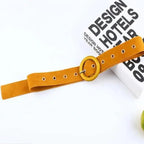 Elegant Wide Fabric Strap  Silver Metal Buckle Belts For Women Trendy Women's Fashion Stretchable Classic Color Belts Stevvex