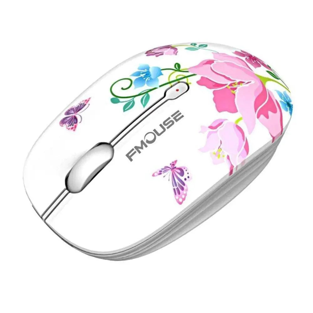 Elegant Women 2.4G Wireless Mouse Super Quiet 1600DPI Laptop Wireless Computer Optical Slim Mouse Stevvex