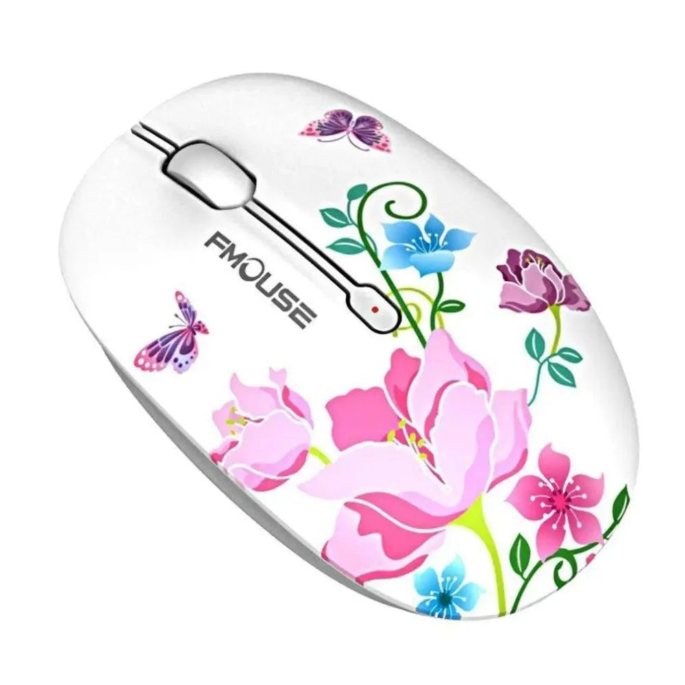 Elegant Women 2.4G Wireless Mouse Super Quiet 1600DPI Laptop Wireless Computer Optical Slim Mouse Stevvex