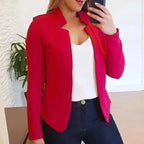 Elegant Women Blazer Thin Long Sleeve Blazer Solid Color Office Lady Suit Coat Fashionable Women Basic Coats Stevvex