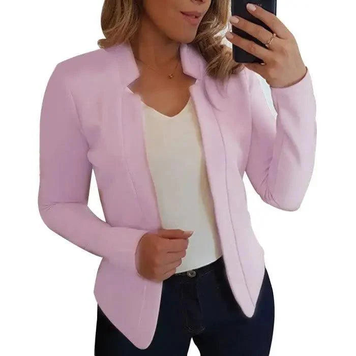 Elegant Women Blazer Thin Long Sleeve Blazer Solid Color Office Lady Suit Coat Fashionable Women Basic Coats Stevvex