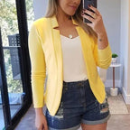 Elegant Women Blazer Thin Long Sleeve Blazer Solid Color Office Lady Suit Coat Fashionable Women Basic Coats Stevvex