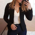 Elegant Women Blazer Thin Long Sleeve Blazer Solid Color Office Lady Suit Coat Fashionable Women Basic Coats Stevvex