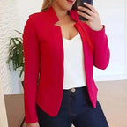 Elegant Women Blazer Thin Long Sleeve Blazer Solid Color Office Lady Suit Coat Fashionable Women Basic Coats Stevvex