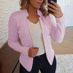 Elegant Women Blazer Thin Long Sleeve Blazer Solid Color Office Lady Suit Coat Fashionable Women Basic Coats Stevvex