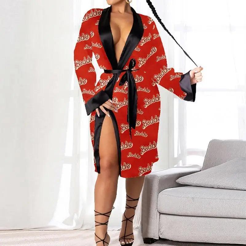 Elegant Women Indoor Robes Modern Design Bathrobes Ladies Long Sleepwear Soft And Comfortable Womens Bathrobes Stevvex