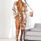 Elegant Women Indoor Robes Modern Design Bathrobes Ladies Long Sleepwear Soft And Comfortable Womens Bathrobes Stevvex