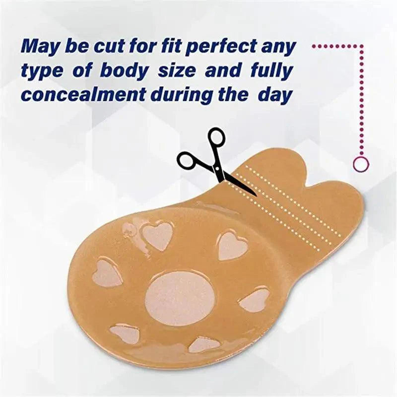 Elegant Women's Invisible Bra Super Push Up Seamless Self-Adhesive Sticky Wedding Party Front Strapless 8 10 12.5cm Cup Fly Bras Stevvex