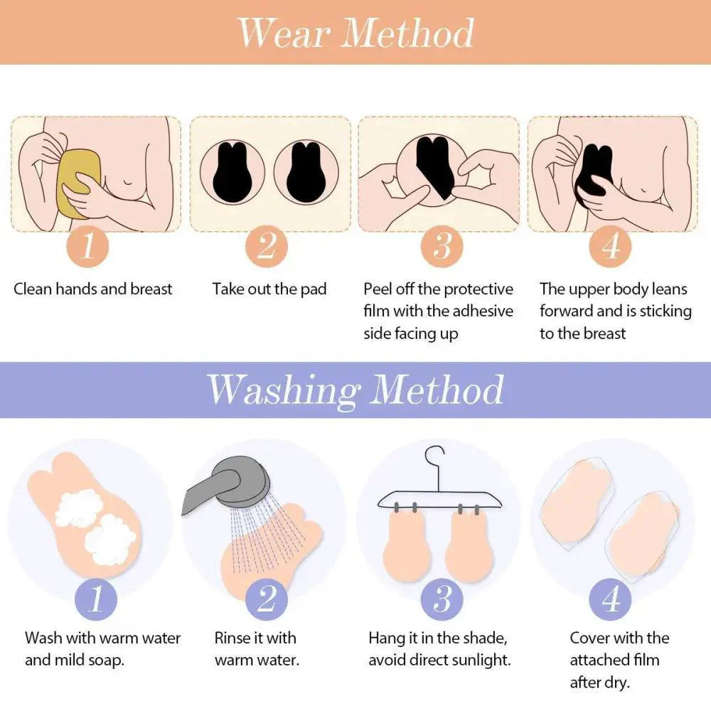 Elegant Women's Invisible Bra Super Push Up Seamless Self-Adhesive Sticky Wedding Party Front Strapless 8 10 12.5cm Cup Fly Bras Stevvex