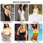 Elegant Women's Invisible Bra Super Push Up Seamless Self-Adhesive Sticky Wedding Party Front Strapless 8 10 12.5cm Cup Fly Bras Stevvex