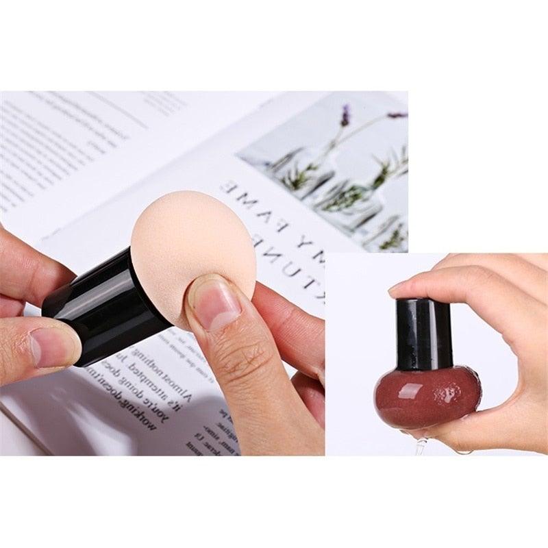 Elegant Womens Non-latex Makeup Sponge Mushroom Head Powder Liquid Dry And Wet Multifunction Makeup Brush Cosmetic Tool Storage Box Stevvex
