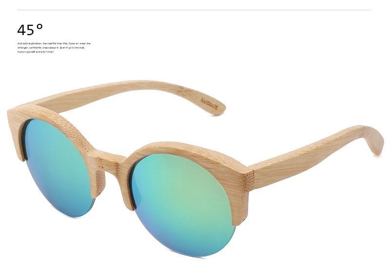 Elegant Wooden Design Classic Sunglasses Design Stylish Popular Wooden Sunglasses For Men & Women  Round Bamboo Glasses Mirror Sun Glasses Retro Glasses Stevvex