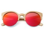 Elegant Wooden Design Classic Sunglasses Design Stylish Popular Wooden Sunglasses For Men & Women  Round Bamboo Glasses Mirror Sun Glasses Retro Glasses Stevvex