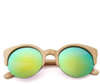 Elegant Wooden Design Classic Sunglasses Design Stylish Popular Wooden Sunglasses For Men & Women  Round Bamboo Glasses Mirror Sun Glasses Retro Glasses Stevvex