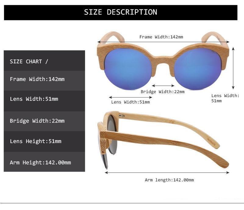 Elegant Wooden Design Classic Sunglasses Design Stylish Popular Wooden Sunglasses For Men & Women  Round Bamboo Glasses Mirror Sun Glasses Retro Glasses Stevvex