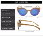 Elegant Wooden Design Classic Sunglasses Design Stylish Popular Wooden Sunglasses For Men & Women  Round Bamboo Glasses Mirror Sun Glasses Retro Glasses Stevvex