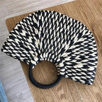 Elehant Women's Woven Wicker Straw Half Round Bag Trendy Large Capacity Female Casual Travel Bag Stevvex