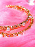 Embellished Large Hoop Earrings With Pearls And Crystals