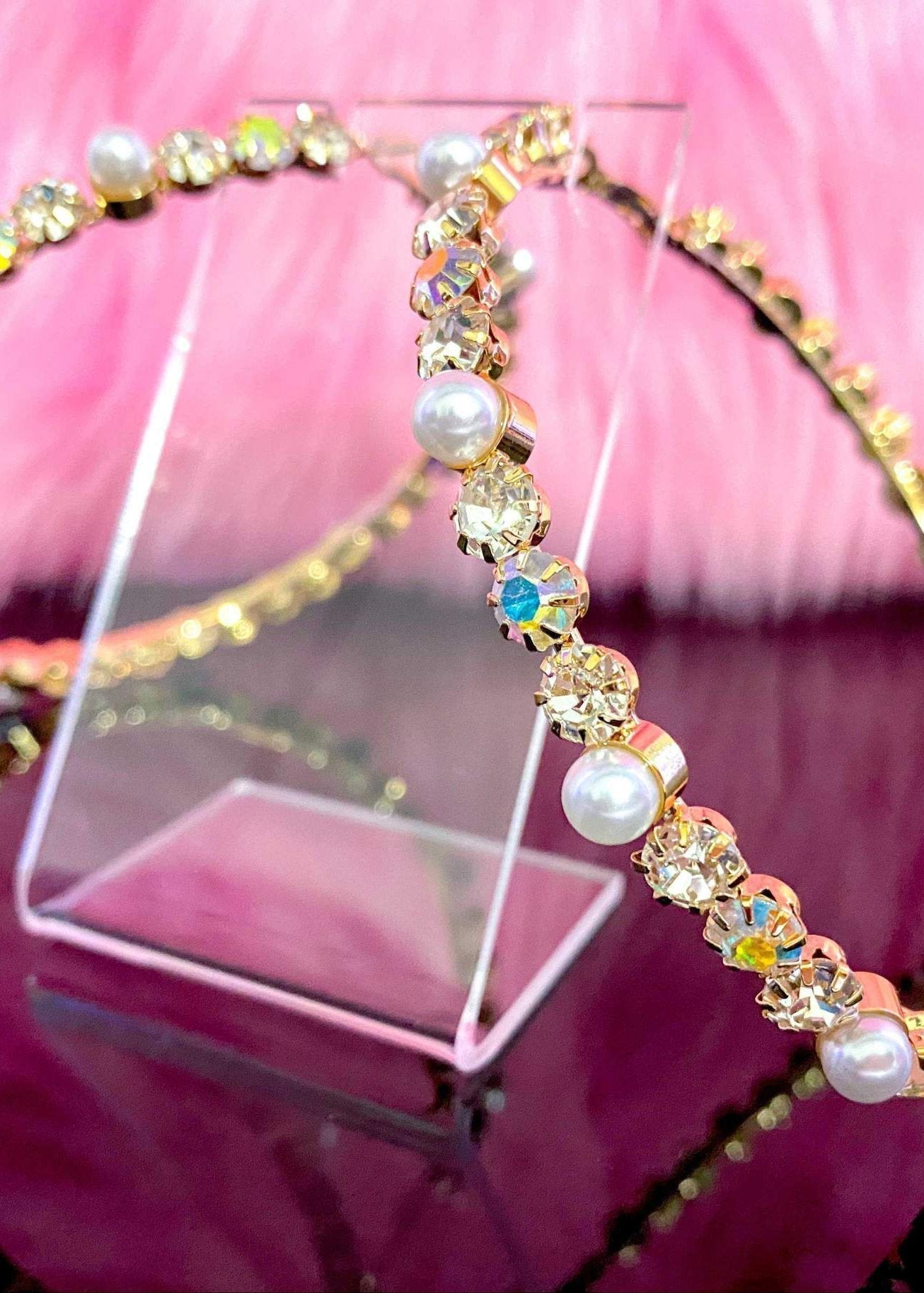 Embellished Large Hoop Earrings With Pearls And Crystals