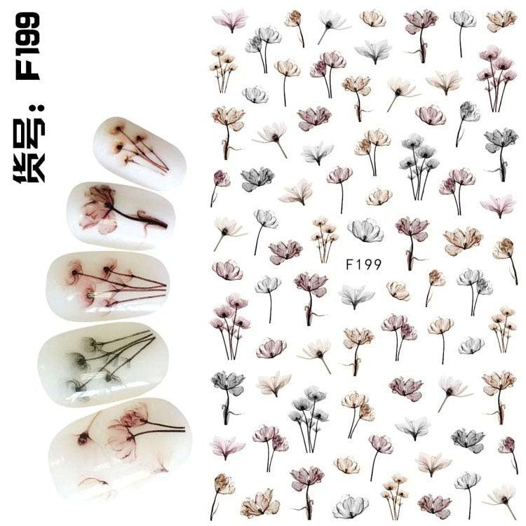 Embossed 3D Nail Stickers Blooming Flower 3D Nail Art Stickers Decals Adhesive Manicure Nail Art Tips Decoration Adhesive Abstract Face Curve Graffiti Nail Design for Acrylic Nail Supplies Designer Nail Decorations for Women Girls Kids Stevvex