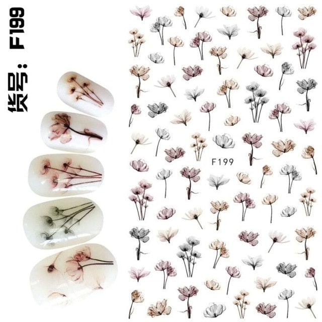 Embossed 3D Nail Stickers Blooming Flower 3D Nail Art Stickers Decals Adhesive Manicure Nail Art Tips Decoration Adhesive Abstract Face Curve Graffiti Nail Design for Acrylic Nail Supplies Designer Nail Decorations for Women Girls Kids Stevvex