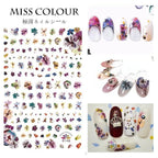 Embossed 3D Nail Stickers Blooming Flower 3D Nail Art Stickers Decals Adhesive Manicure Nail Art Tips Decoration Adhesive Abstract Face Curve Graffiti Nail Design for Acrylic Nail Supplies Designer Nail Decorations for Women Girls Kids Stevvex